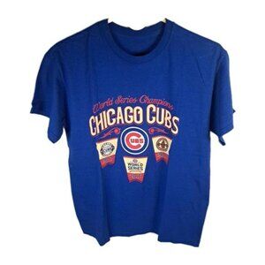 MLB Chicago Cubs World Series Champions Short Sleeve T Shirt Blue Size M EUC